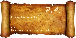 Puhola Anikó névjegykártya